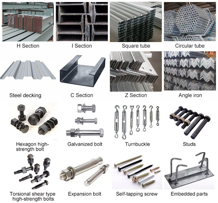 Large span weld H beam prefabricated steel structure workshop