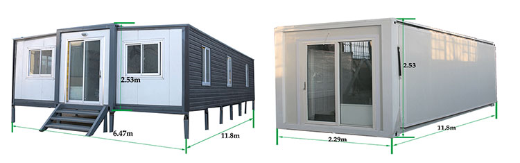 Extended living foldable prefab container homes