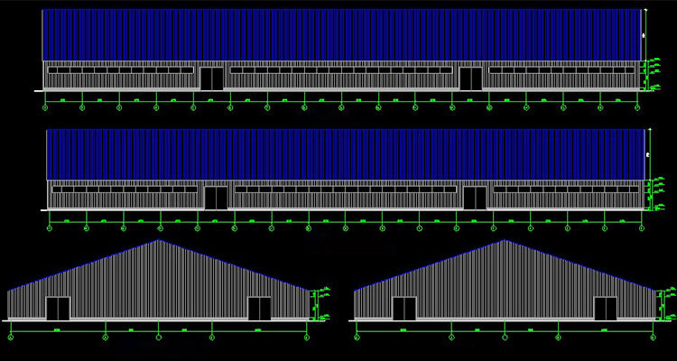 Eritrea large span galvanized light steel frame warehouse