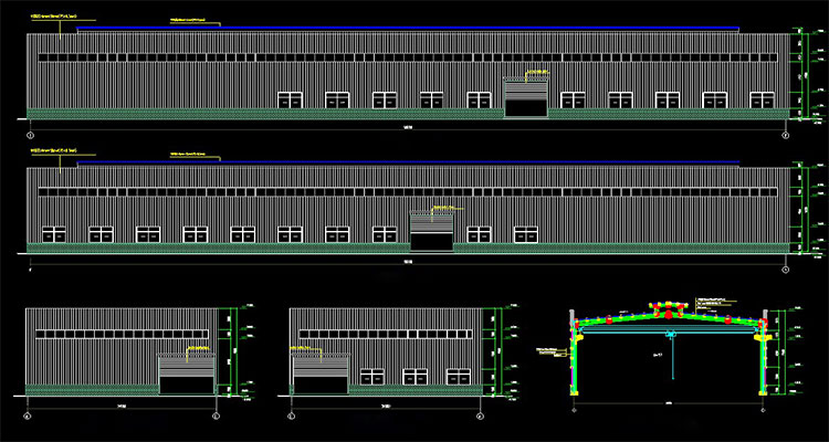 Prefabricated steel workshop construction building