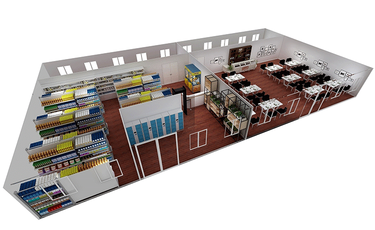 Prefabricated 3-story container dormitory