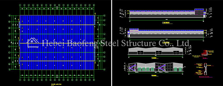 Three-span steel structure warehouse