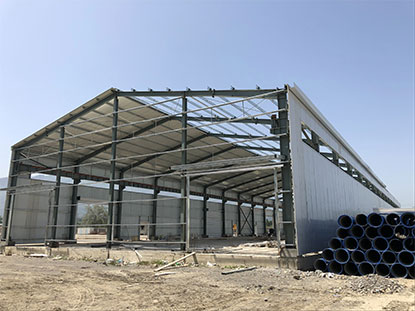 Ethiopia steel structure warehouse with 5 tons crane