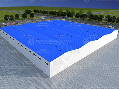 10,000 SQM 4-Span Steel Warehouse Design