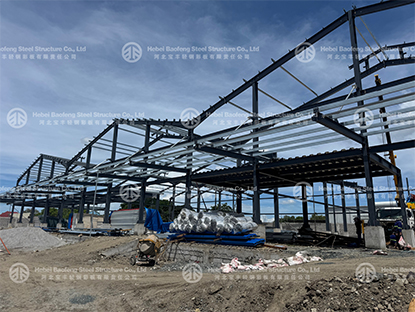 3 Span Steel Structure Warehouse In Philippines