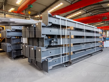 Steel structure warehouse ready for loading