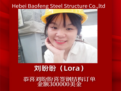 Congratulations to Lora for signing a steel structure order
